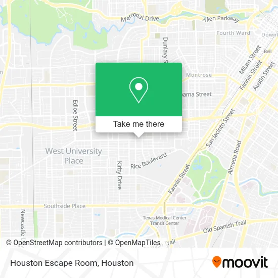 Houston Escape Room map