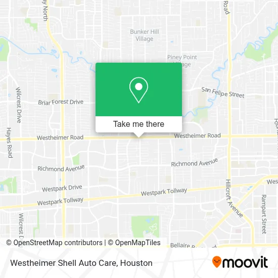 Westheimer Shell Auto Care map
