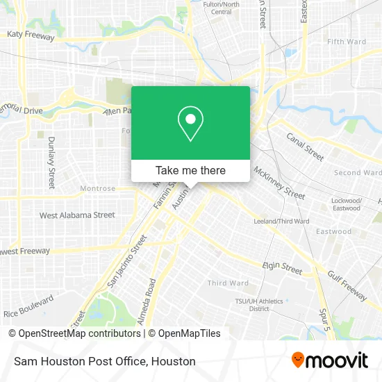 Sam Houston Post Office map