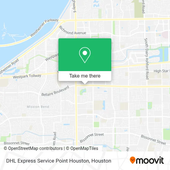 DHL Express Service Point Houston map