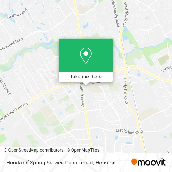 Honda Of Spring Service Department map