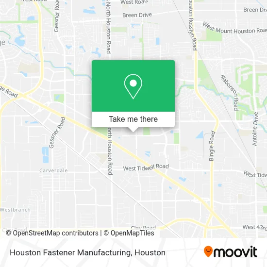 Houston Fastener Manufacturing map