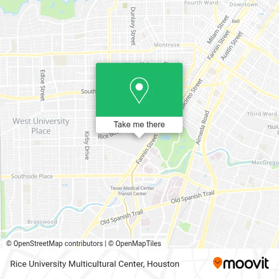 Mapa de Rice University Multicultural Center