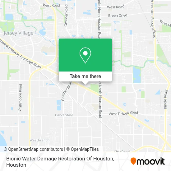 Bionic Water Damage Restoration Of Houston map