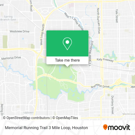 Memorial Running Trail 3 Mile Loop map