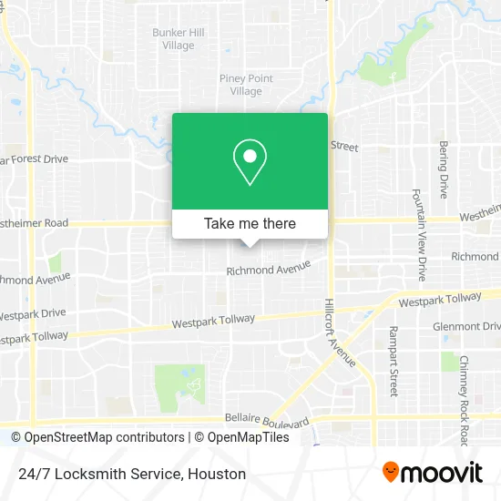 24/7 Locksmith Service map
