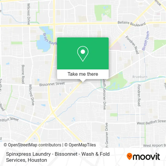 Spinxpress Laundry - Bissonnet - Wash & Fold Services map