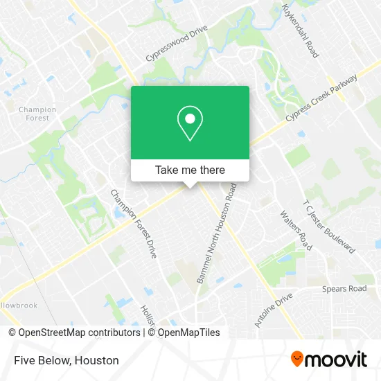 Five Below map