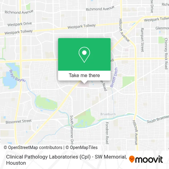 Clinical Pathology Laboratories (Cpl) - SW Memorial map