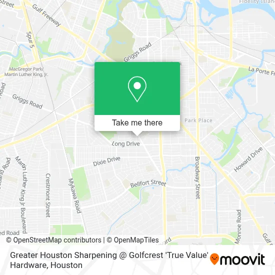 Greater Houston Sharpening @ Golfcrest 'True Value' Hardware map