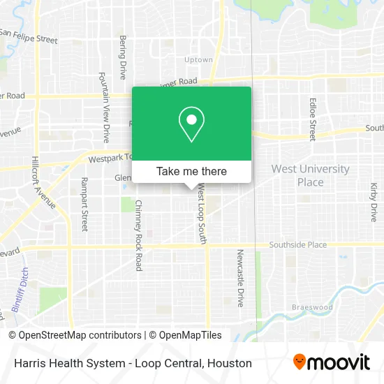 Harris Health System - Loop Central map