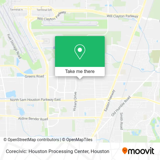 Corecivic: Houston Processing Center map