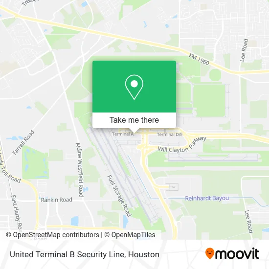 United Terminal B Security Line map