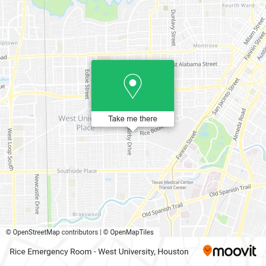 Rice Emergency Room - West University map