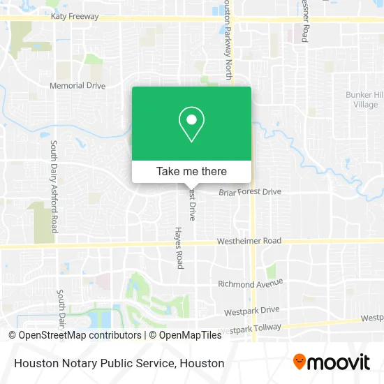 Houston Notary Public Service map
