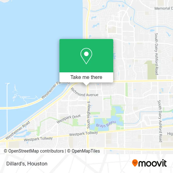 Dillard's map