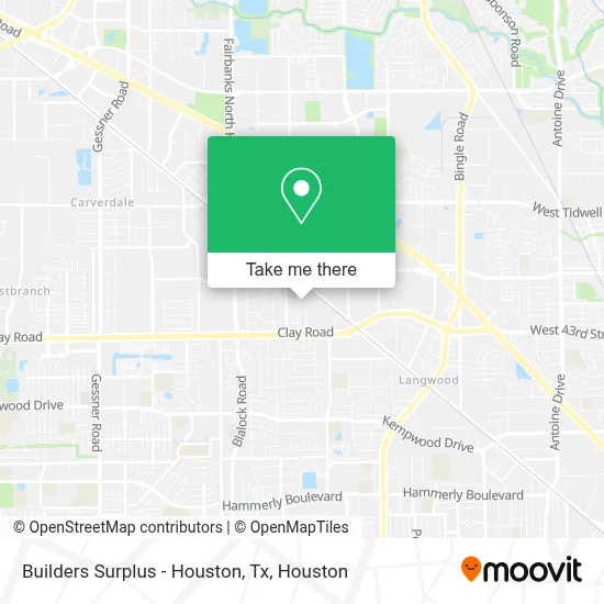 Builders Surplus - Houston, Tx map