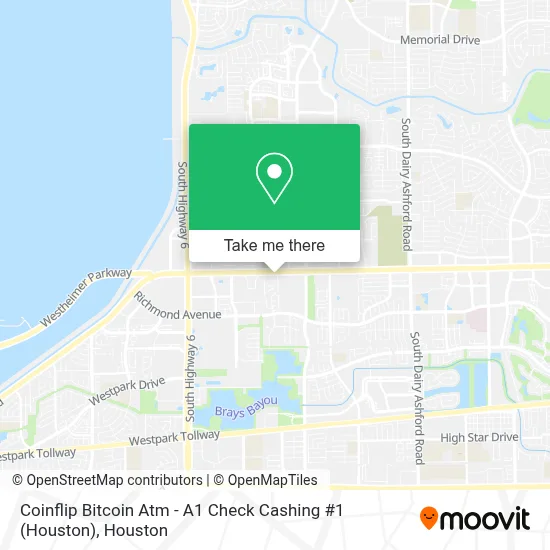Coinflip Bitcoin Atm - A1 Check Cashing #1 (Houston) map