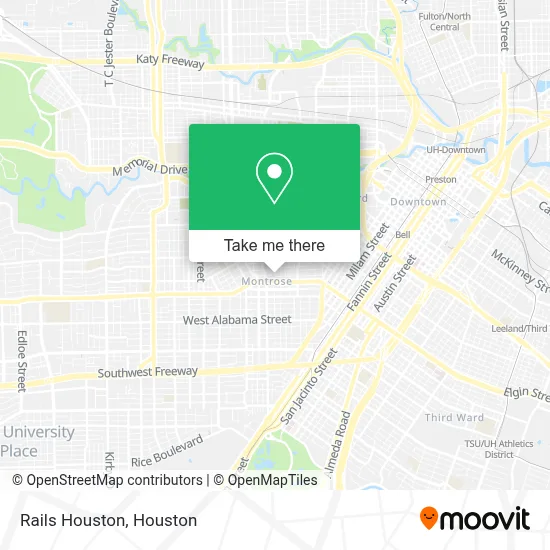 Mapa de Rails Houston