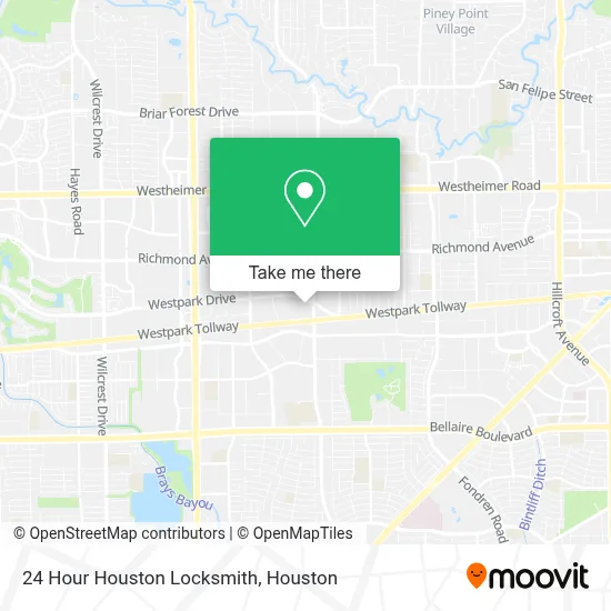 24 Hour Houston Locksmith map