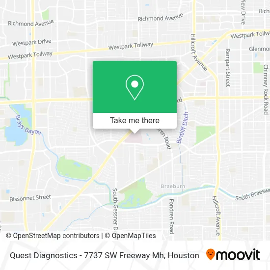 Quest Diagnostics - 7737 SW Freeway Mh map
