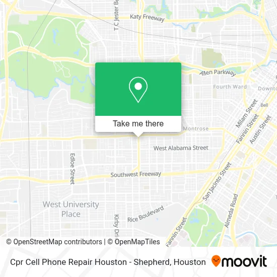 Cpr Cell Phone Repair Houston - Shepherd map