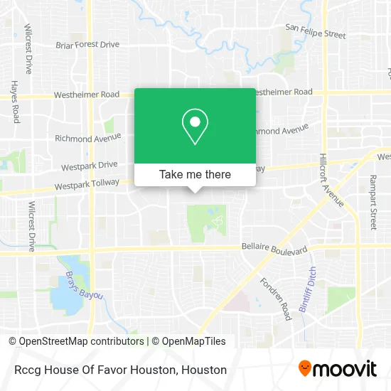 Rccg House Of Favor Houston map
