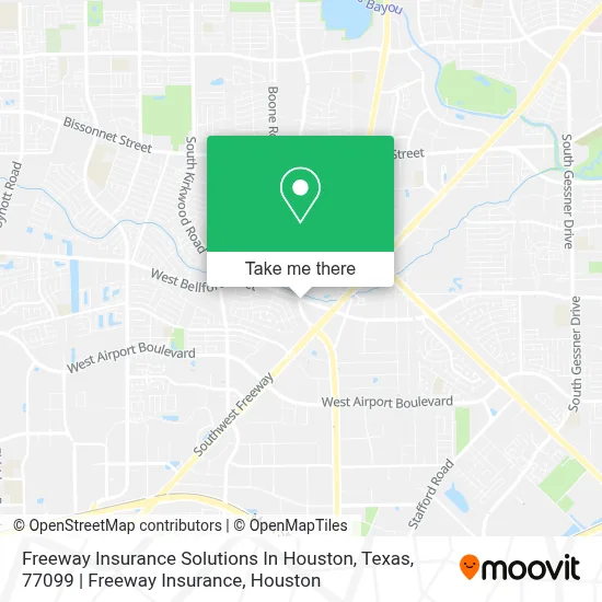 Freeway Insurance Solutions In Houston, Texas, 77099 | Freeway Insurance map
