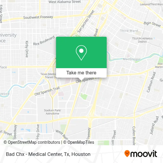 Bad Chx - Medical Center, Tx map