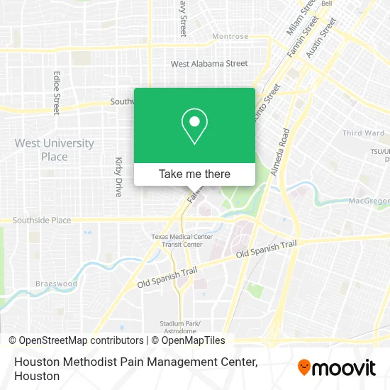 Houston Methodist Pain Management Center map