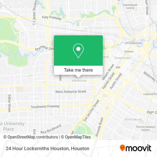 24 Hour Locksmiths Houston map