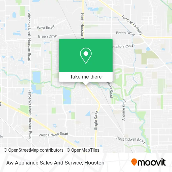 Aw Appliance Sales And Service map