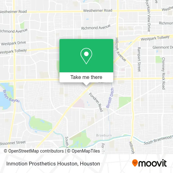 Inmotion Prosthetics Houston map