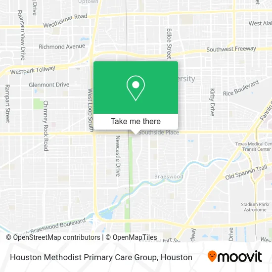 Houston Methodist Primary Care Group map