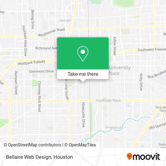 Bellaire Web Design map