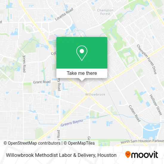 Willowbrook Methodist Labor & Delivery map