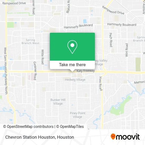 Chevron Station Houston map