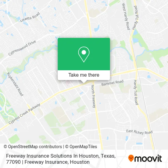 Freeway Insurance Solutions In Houston, Texas, 77090 | Freeway Insurance map