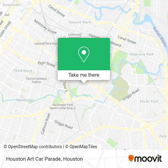 Houston Art Car Parade map