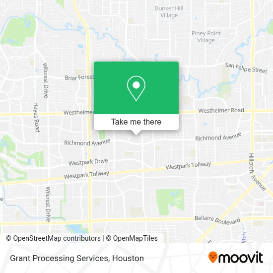 Grant Processing Services map