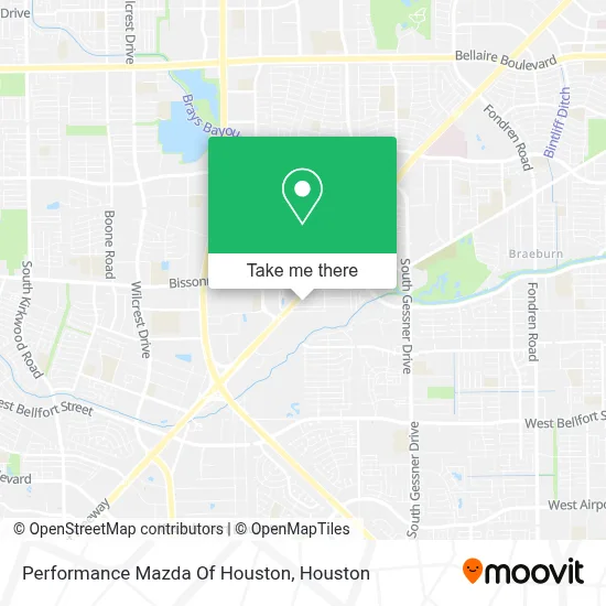 Performance Mazda Of Houston map