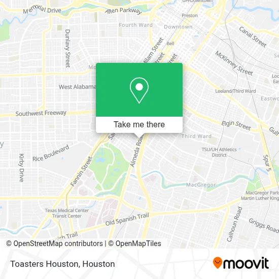 Toasters Houston map