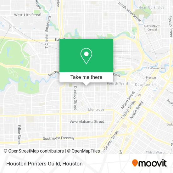 Houston Printers Guild map