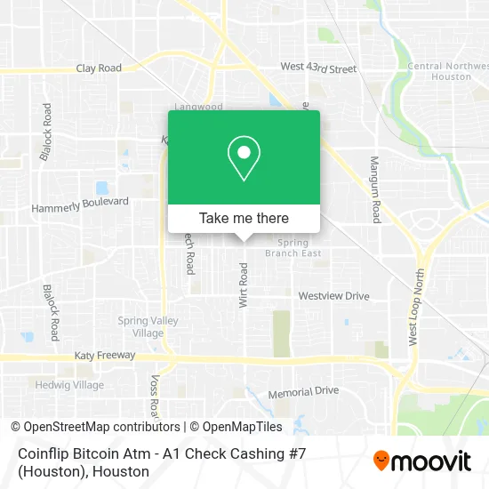 Coinflip Bitcoin Atm - A1 Check Cashing #7 (Houston) map