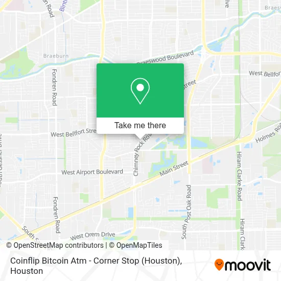 Coinflip Bitcoin Atm - Corner Stop (Houston) map