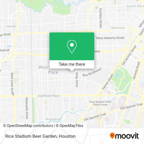 Rice Stadium Beer Garden map