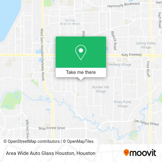 Area Wide Auto Glass Houston map