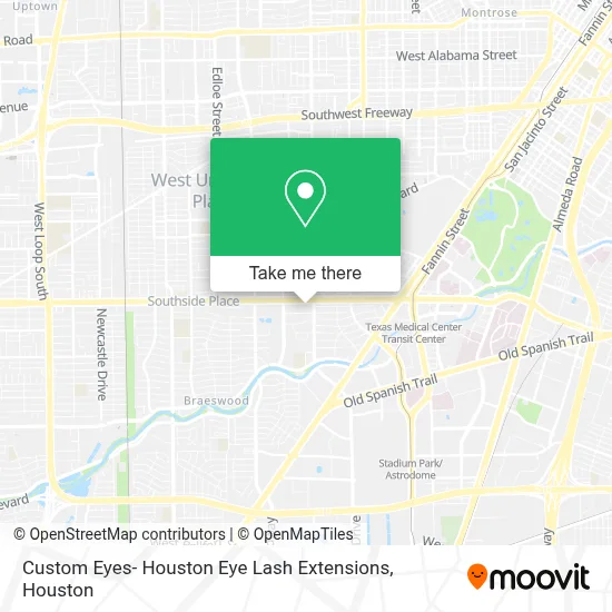 Custom Eyes- Houston Eye Lash Extensions map
