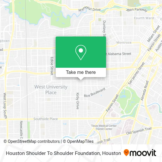 Houston Shoulder To Shoulder Foundation map