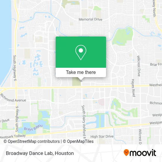 Broadway Dance Lab map